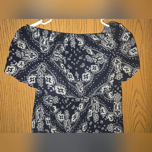 Yidarton Blue And White Patterned Strapless Maxi Dress Size M - Picture 4 of 8